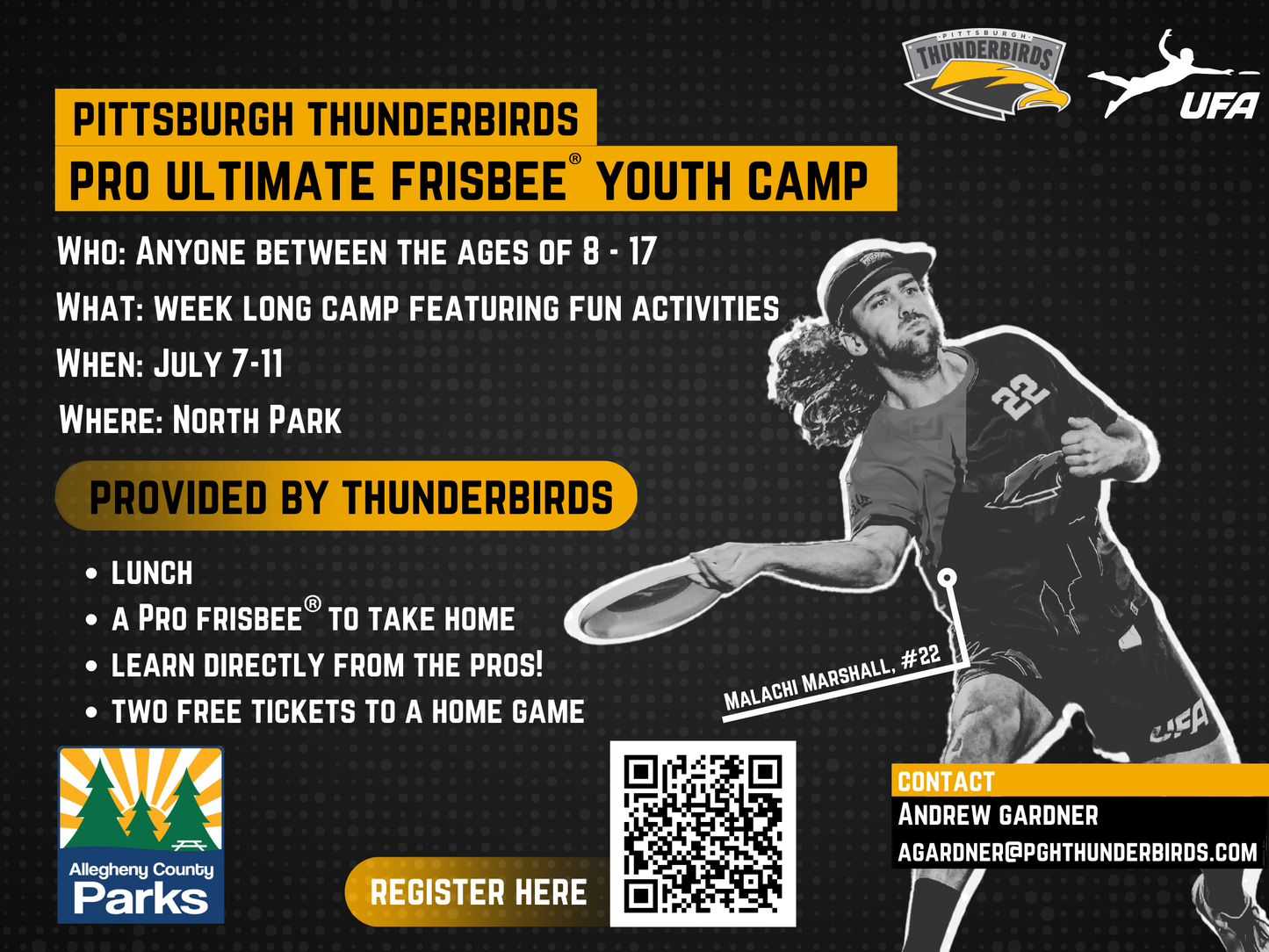 Thunderbirds Youth Pro Ultimate Frisbee® Camp