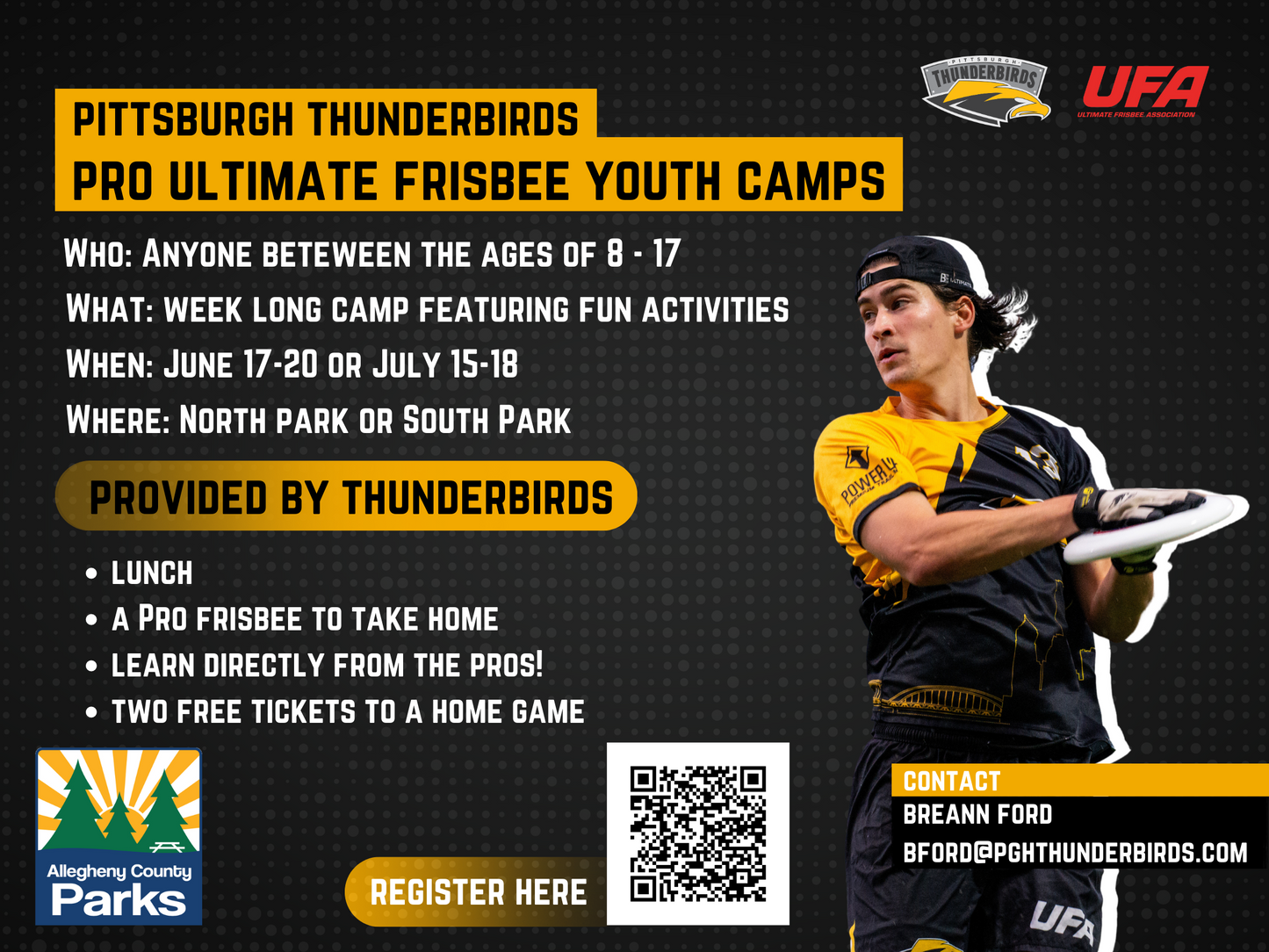 Thunderbirds Youth Pro Ultimate Frisbee® Camps